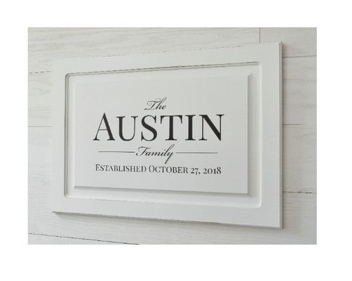 Personalized Printed Wood Family Name Sign With Established Date 14x20