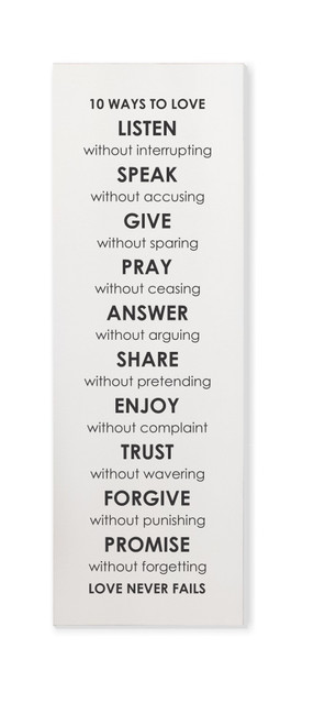 10 Ways To Love (Block Font) Wood Wall Sign