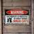 Warning This Property Is Protected By Highly Trained Ninja Cats Aluminum Sign 8x12