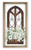Gothic Window Frame With White Flower Blooms Rustic Wood Wall Sign