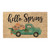 Hello Spring Green Truck Coir Coconut Husk Doormat 18x30 or 24x36