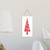Red Christmas Tree Wooden Plank Hanging Wall Decor Sign White Style 5x10