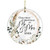 First Christmas As Mr And Mrs Cotton And Floral Wreath 3 Inch Ceramic Christmas Ornament With Gift Box