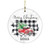 Merry Christmas Truck With Plaid Background 3 Inch Ceramic Christmas Ornament With Gift Box