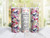 20oz Skinny Tumbler You Are Braver Stronger and Loved (with Flowers & Skulls) - Stainless Steel Double Wall Insulated Cup With Lid And Straw