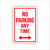 No Parking Any Time (white double arrow) Aluminum Sign 8x12