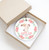 Personalized Baby's First Christmas Bunny And Watercolor Roses, 3 Inch Ceramic Christmas Ornament With Gift Box