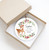 Personalized Baby's First Christmas Deer With Geometric Wreath, 3 Inch Ceramic Christmas Ornament With Gift Box