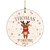 Personalized First Christmas Reindeer with Scarf 3 Inch Ceramic Christmas Ornament With Gift Box