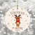 Personalized First Christmas Reindeer with Scarf 3 Inch Ceramic Christmas Ornament With Gift Box