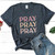 Pray On, Pray Over, Pray Through Soft Cotton T-Shirt - Inspirational Tee For Faithful Prayer Warriors
