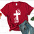 Cross And Floral Design Soft Cotton T-Shirt - Inspirational Tee For Faithful Living