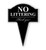 No Littering Aluminum Yard Sign 10x14
