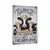 Rustic Metal Sign With Three Floral Crowned Cows - "Live Like Someone Left The Gate Open" - Farmhouse Wall Decor