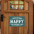 Vintage-Style Rectangular Sign - "This Is Our Happy Place" - Teal Background With Rustic Weathered Look, 8"x 12"