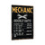 Vintage-Style "Mechanic Hourly Rate" Metal Sign - Humorous Rustic Wall Decor With Crossed Wrenches - Perfect For Garages And Workshops