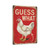 Vintage-Style "Guess What Chicken Butt" Sign - Humorous Red Sign With White Chicken Illustration 8x12