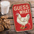 Vintage-Style "Guess What Chicken Butt" Sign - Humorous Red Sign With White Chicken Illustration 8x12