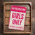Vintage-Style "No Trespassing - Girls Only" Sign - Bold Red And White Weathered Look With Fun And Playful Message 8x12