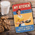Vintage-Style "My Kitchen, My Rules" Metal Sign - Retro Woman With Frying Pan And Eggs - Nostalgic Red And Yellow Design 8x12