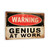 Vintage-Style "Warning: Genius at Work" Sign - Rustic And Distressed Design 8x12