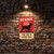 Vintage-Style "Beware Of The Dog - The Cat Is Shady Too" Metal Sign - Red Background With Black Silhouettes 8x12