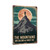 Vintage-Style "The Mountains Are Calling And I Must Go" Metal Sign - Silhouette On Mountain Peak With Orange Moon 8x12