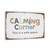 Rustic "Calming Corner" Sign – Safe Space Wall Art – Vintage Distressed White Background With Colorful Letters – 8"x 12" Metal Sign