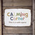 Rustic "Calming Corner" Sign – Safe Space Wall Art – Vintage Distressed White Background With Colorful Letters – 8"x 12" Metal Sign