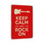 Keep Calm And Rock On Vintage Metal Sign Red Distressed Music Wall Decor With Guitar – Retro Music Lover Gift For Home, Studio, Or Bar 8x12