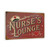 Nurse's Lounge Vintage Metal Sign – Red Rustic Wall Decor With Nurse Cap And Heartbeat Line – Hospital Or Clinic Breakroom Sign 8x12