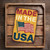 Vintage "Made In The USA" Sign – 8x12 Rustic Aluminum Composite Wall Decor With Flag – Distressed Patriotic Outdoor Metal Sign