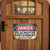 Velociraptor Containment Sign – 8x12 Vintage Dinosaur Warning Metal Wall Art, Funny Decor For Garage Or Man Cave