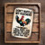 Don’t Ruffle My Feathers Rooster Sign – 8x12 Funny Vintage Farmhouse Metal Wall Art, Rustic Coop Decor With Bold Chicken Humor