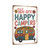 We Are Happy Campers Sign – 8x12 Vintage Camper Trailer Metal Wall Art, Rustic Outdoor RV Decor, Teal & Coral Retro Camping Plaque