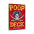Poop Deck Pirate Sign – Funny Nautical Bathroom Metal Wall Decor With Skull, Swords & Distressed Red Vintage Style 8x12