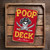 Poop Deck Pirate Sign – Funny Nautical Bathroom Metal Wall Decor With Skull, Swords & Distressed Red Vintage Style 8x12