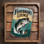 Fisherman’s Lounge Metal Sign – Vintage Jumping Bass Wall Art, Rustic Fishing Cabin Decor With Distressed Wood Look 8x12