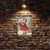 Just A Girl Who Loves Christmas Sign – Vintage Metal Holiday Wall Art With Red Dress Girl, Snow Scene & Christmas Tree 8x12