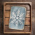 Rustic Snowflake Metal Sign – Vintage Winter Wall Art With Distressed Blue-Gray Background, Minimalist Christmas Decor 8x12