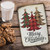 Merry Christmas Plaid Tree Sign – Vintage Farmhouse Metal Wall Art With Red, Green & Brown Buffalo Plaid Trees, Rustic Holiday Décor 8x12