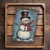 Rustic Snowman Metal Sign – Vintage Farmhouse Winter Wall Art With Distressed Blue Background And Wood-Plank Design 8x12