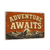 Adventure Awaits Sign, Rustic Explorer Wall Decor, 8x12 Metal