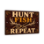 Hunt, Fish, Repeat Sign, Rustic Sportsman Wall Decor, 8x12 Metal - photo 2