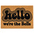 Retro Groovy Hello personalized coir doormat