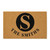 Knockout Circle Monogram personalized coir doormat