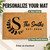 Eucalyptus Monogram personalized coir doormat