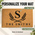 Wheat Monogram personalized coir doormat