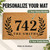 Botanical House Number personalized coir doormat