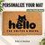 Cat Hello personalized coir doormat